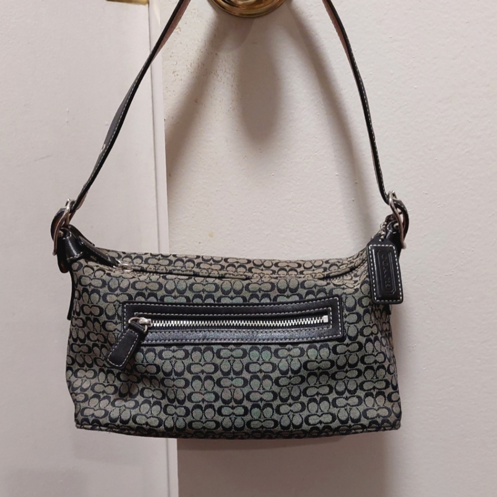 COACH Signature C Jacquard Fabric Small Shoulder Bag